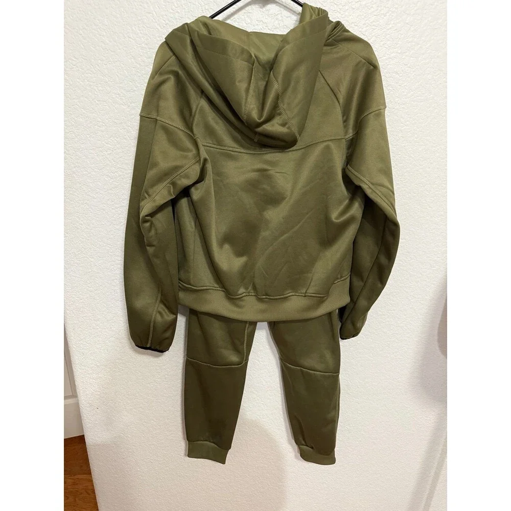 Silversilk Kids Tracksuit Set Size L 10yrs Olive Green Hoodie Jogger Pants